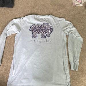 Teal ivory Ella long sleeve tshirt
